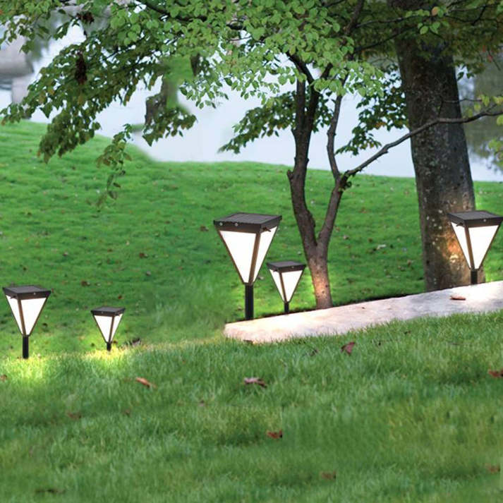 Solar LED Path Light Modern Black Triangle Design - Product example
