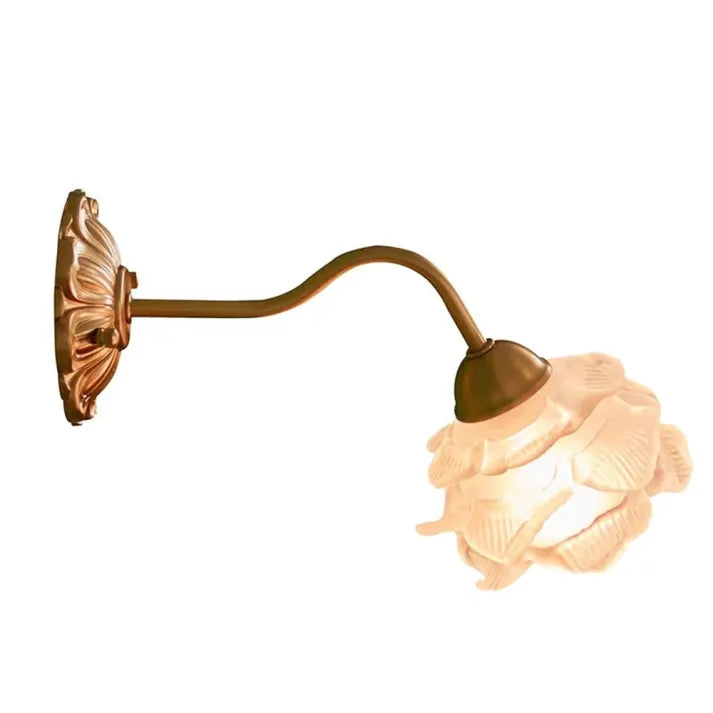 Vintage Flower Wall Light Copper Base Glass Petal Design - Product detail 13