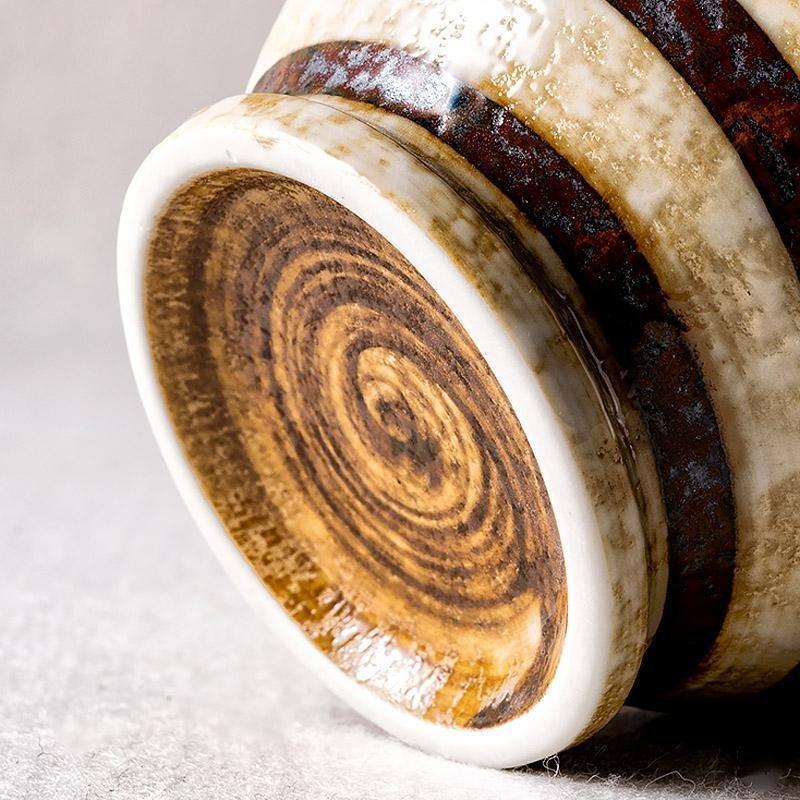 Artisan Matcha Tea Set  Spiral Pattern Stoneware Cup  Saucer - Product detail 6