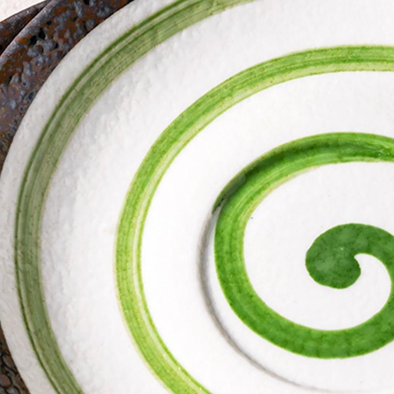 Artisan Matcha Tea Set  Spiral Pattern Stoneware Cup  Saucer - Product detail 8