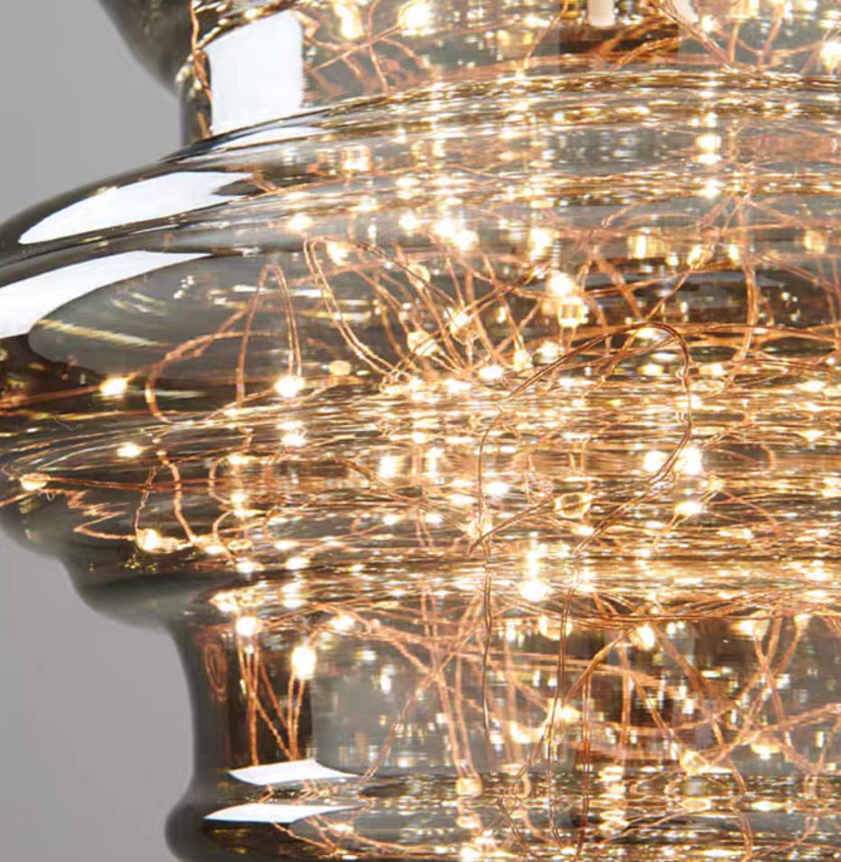 Modern Glass Pendant Light Smoked Grey LED Collection - Product detail 14