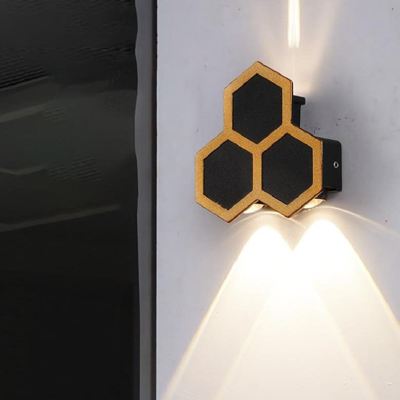 Modern Outdoor Wall Light  Honeycomb LED Design - Detailed view