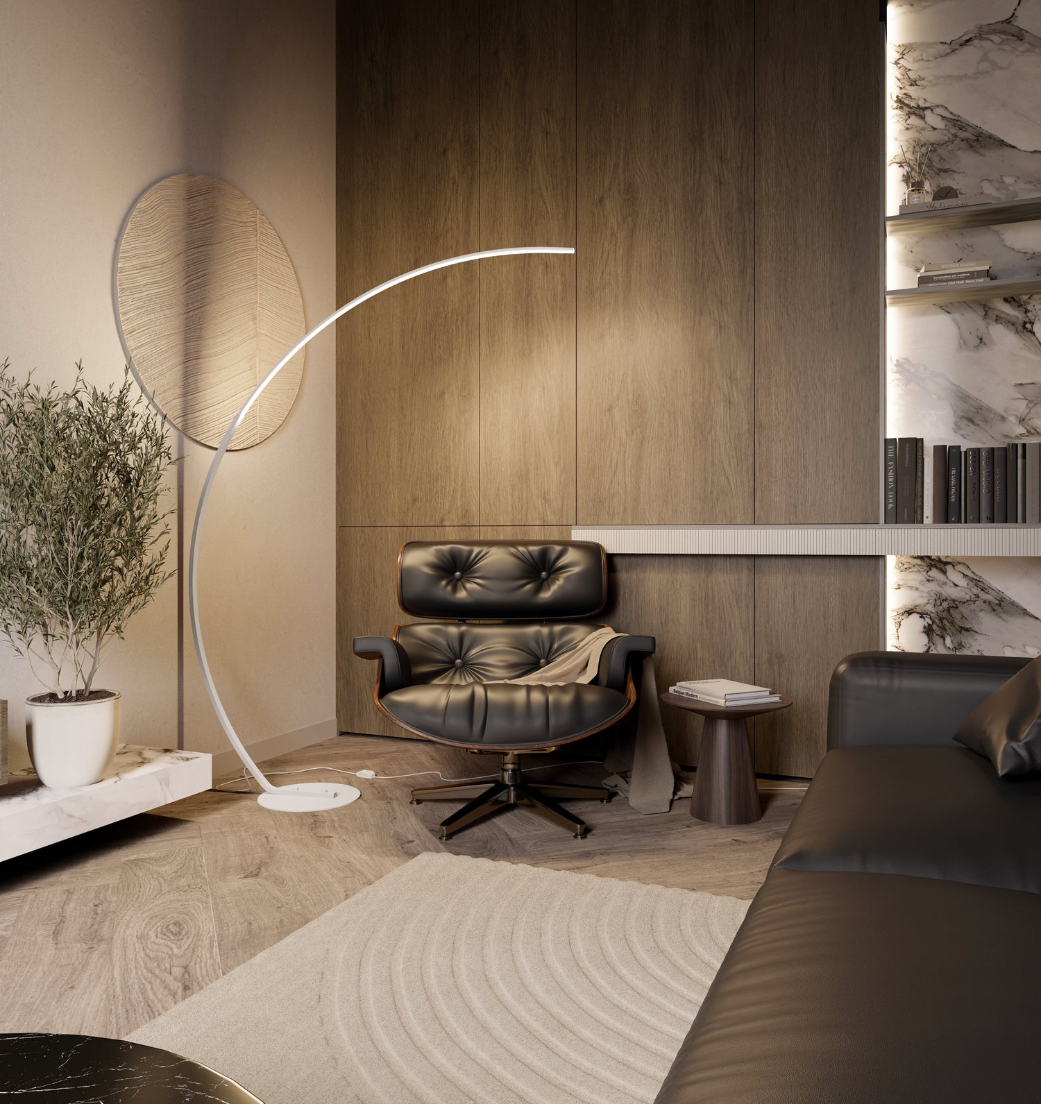 Modern LED Arc Floor Lamp  Minimalist Design with Smart Controls - Product detail 6