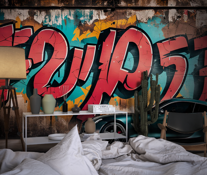 Graffiti Mural Wallpaper | Urban Street Art Design