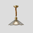 Vintage Brass Pendant Light  Frosted Glass Dome Design - Product detail 7