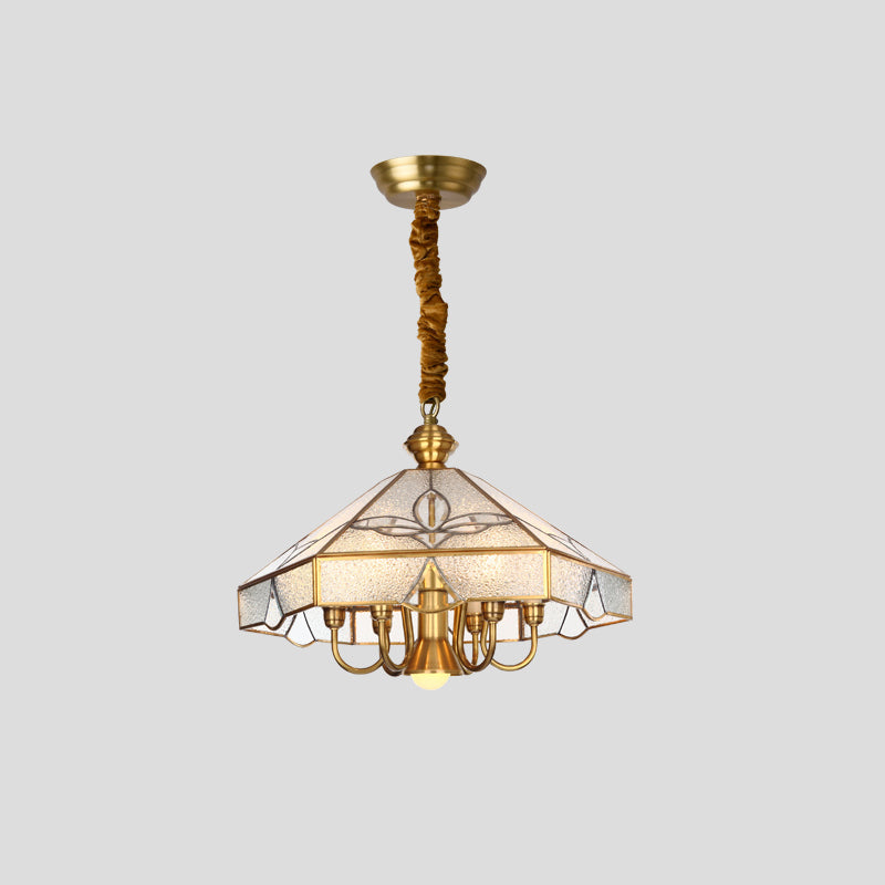 Vintage Brass Pendant Light  Frosted Glass Dome Design - Product detail 9