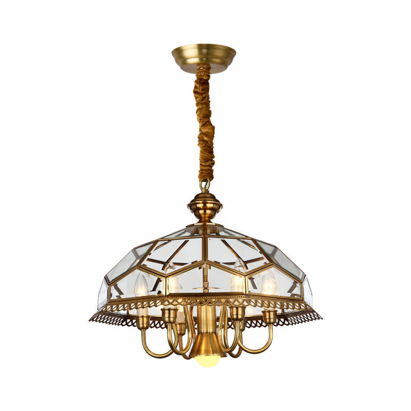 Vintage Brass Pendant Light  Frosted Glass Dome Design - Product detail 10