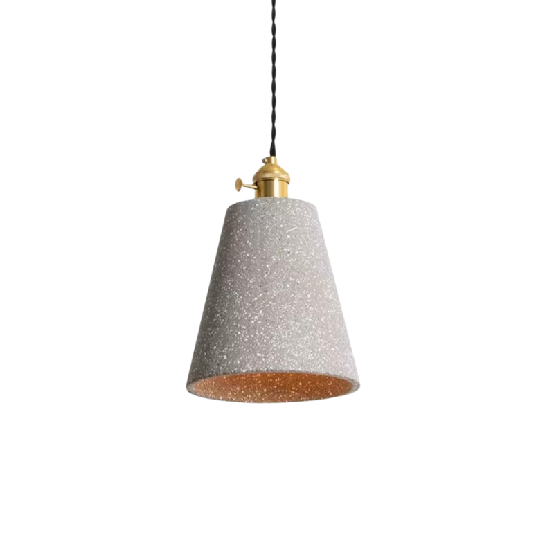 Industrial Cement Pendant Light Minimalist Gray Shade With Brass Fitting - Product detail 18