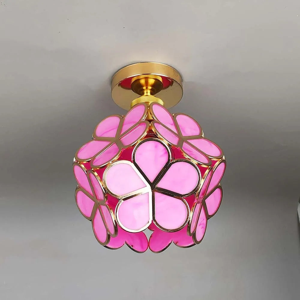 Floral Glass Ceiling Light Crystal Petal Design - Product detail 7