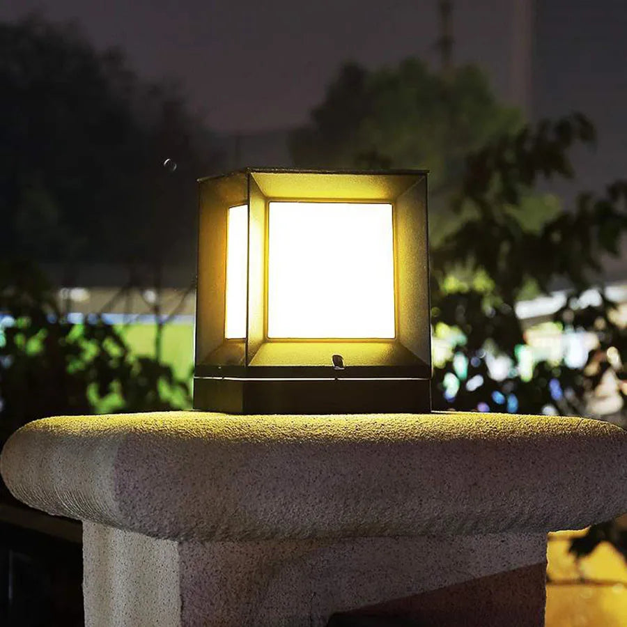 Modern Cube Outdoor Light Aluminum Garden Pillar Lamp - Product detail 4