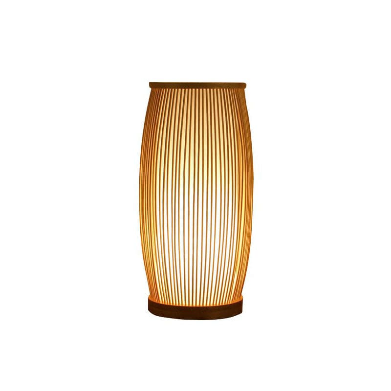 Japanese Table Lamp  Natural Bamboo Ribbed Design - Product example