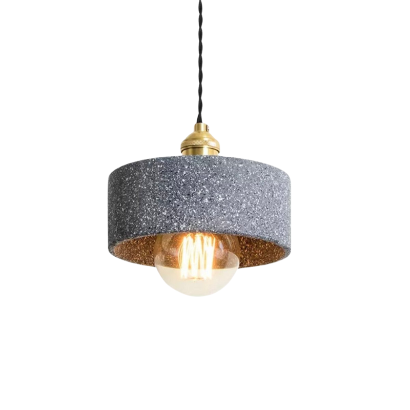 Industrial Cement Pendant Light Minimalist Gray Shade With Brass Fitting - Product detail 19