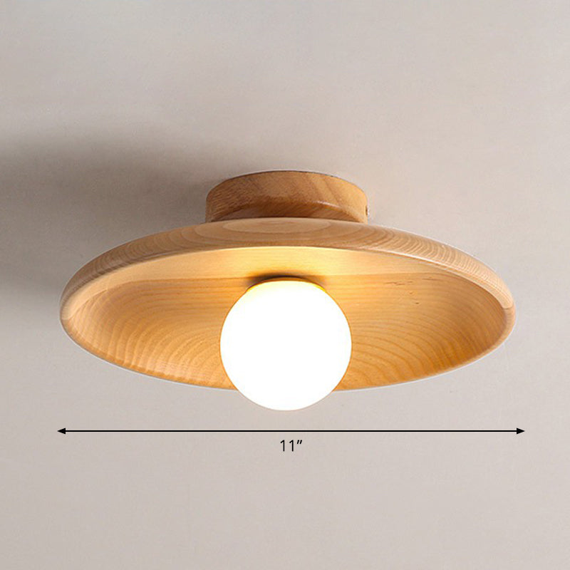 Wooden Ceiling Light Natural Bowl Shade Design - Product detail 5