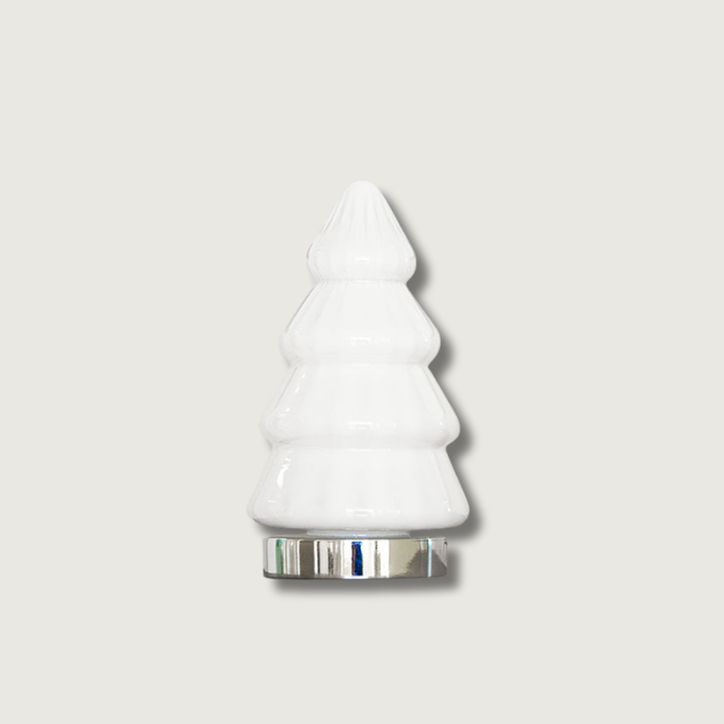 Modern Tree Table Lamp White Glass Chrome Base Design - Product showcase