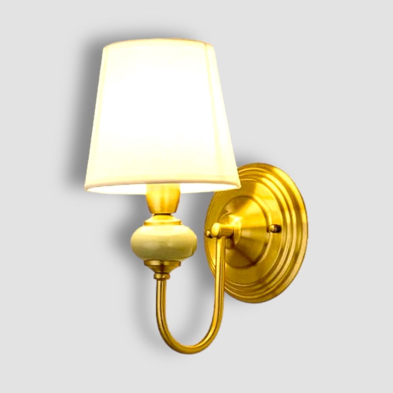 Modern LED Wall Sconce Brass Finish With Fabric Shade - Product detail 19