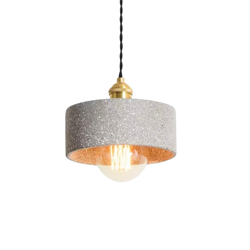 Industrial Cement Pendant Light Minimalist Gray Shade With Brass Fitting - Product detail 21