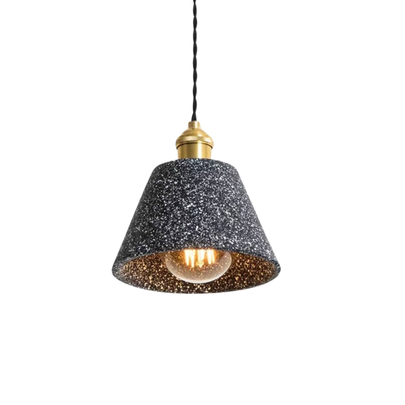 Industrial Cement Pendant Light Minimalist Gray Shade With Brass Fitting - Product detail 22