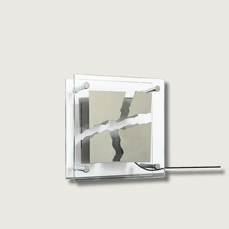 Modern Glass Table Lamp Square Geometric Design - Product showcase
