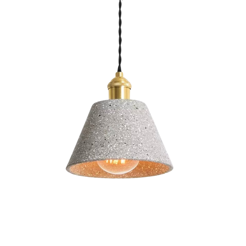 Industrial Cement Pendant Light Minimalist Gray Shade With Brass Fitting - Product detail 23