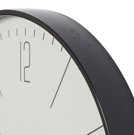 Modern Wall Clock  Black Glass Frame Design - Detailed view