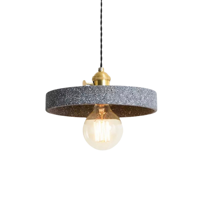 Industrial Cement Pendant Light Minimalist Gray Shade With Brass Fitting - Product detail 24