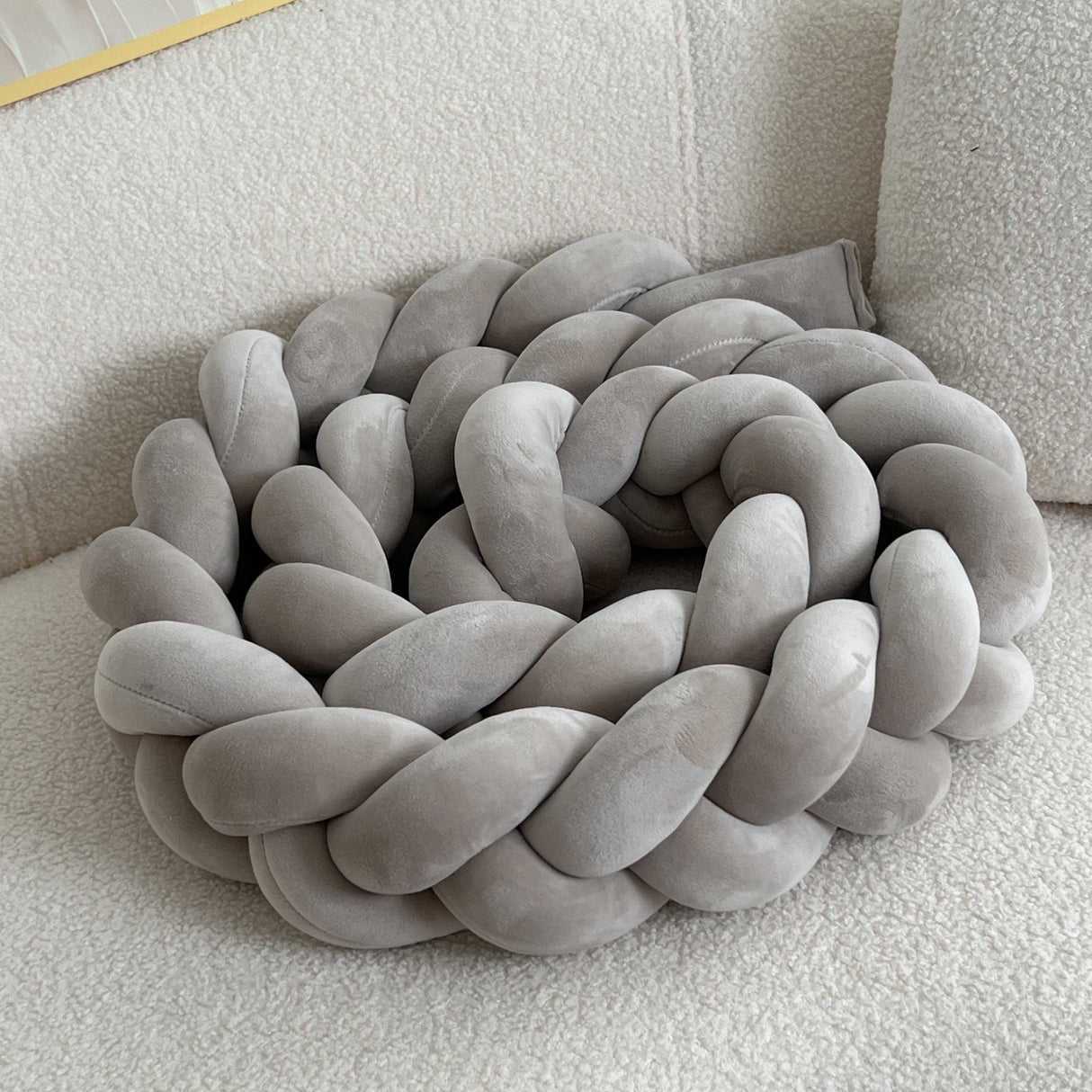 Braided Floor Cushion Chunky Knit Design in Cream - Product detail 17
