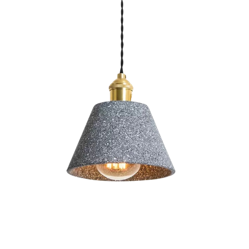 Industrial Cement Pendant Light Minimalist Gray Shade With Brass Fitting - Product detail 25
