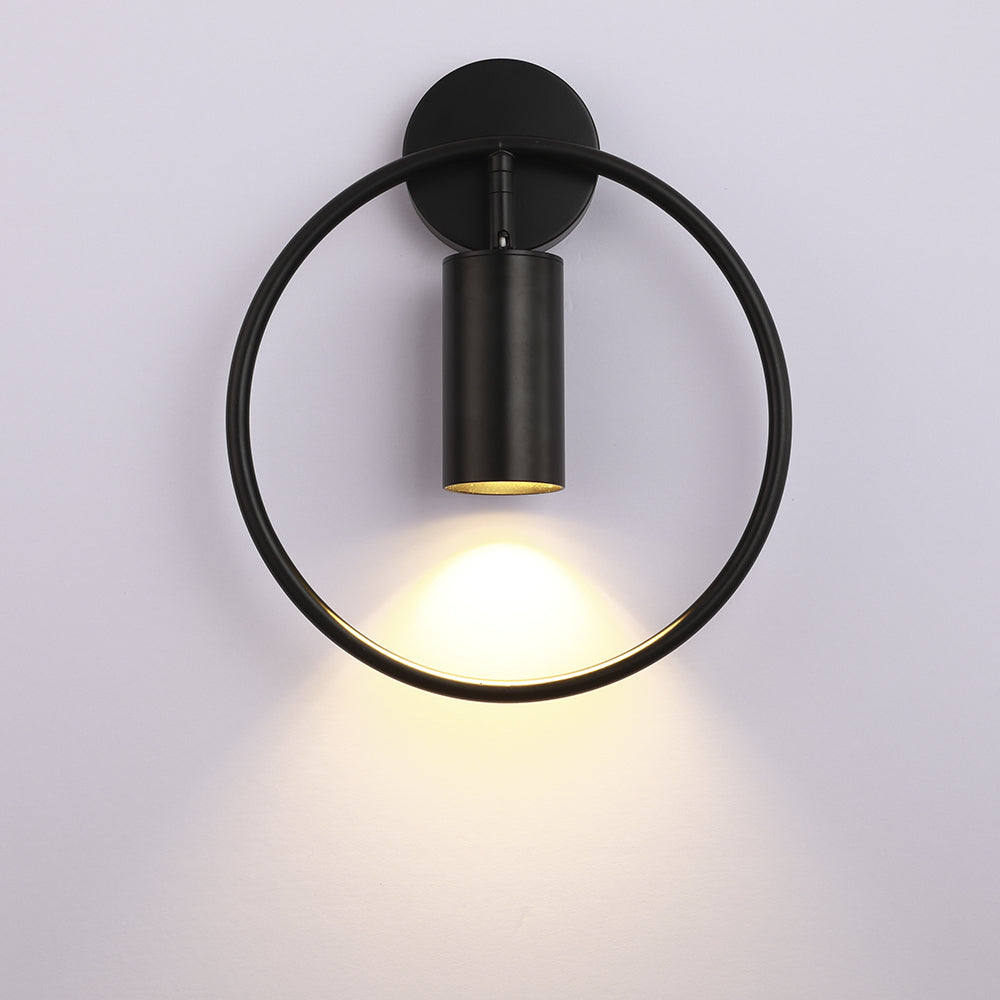 Modern Circle Wall Light Minimalist Black Metal Design - Product detail 10