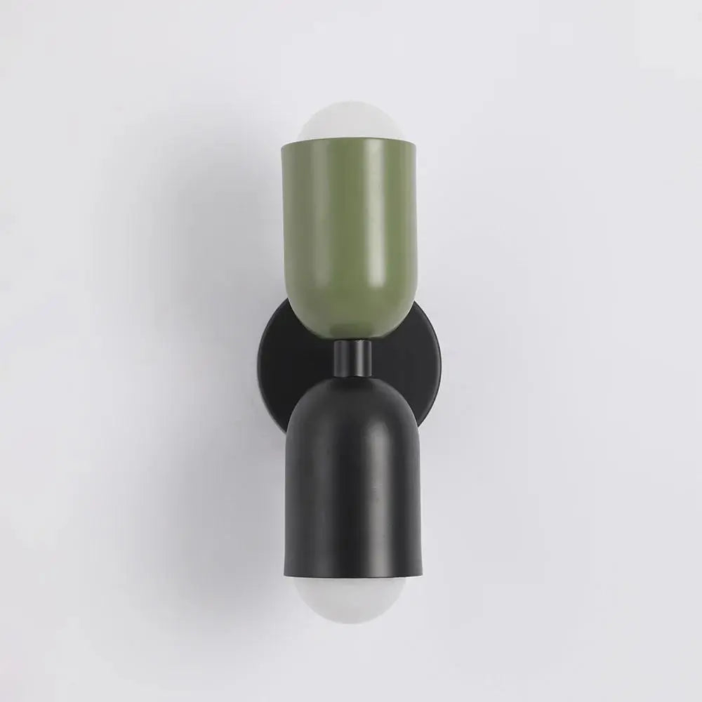 Modern Wall Sconce Dual-Head Green Black Design - Product detail 7