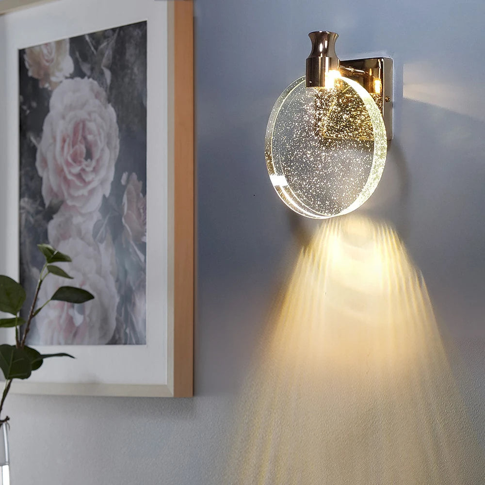 Modern LED Wall Light Circular Glass Bubble Design - Product showcase