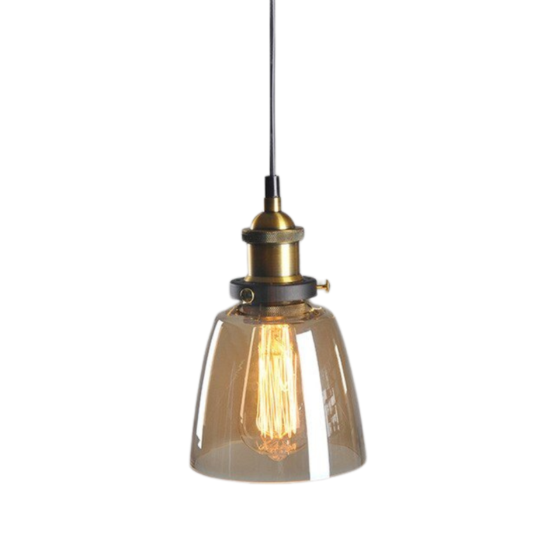 Industrial Glass Pendant Light Smoke Grey Vintage Shade - Product detail 18