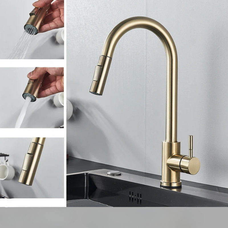 Modern Pull Down Kitchen Faucet Brushed Nickel Flexible Spout - Product detail 6