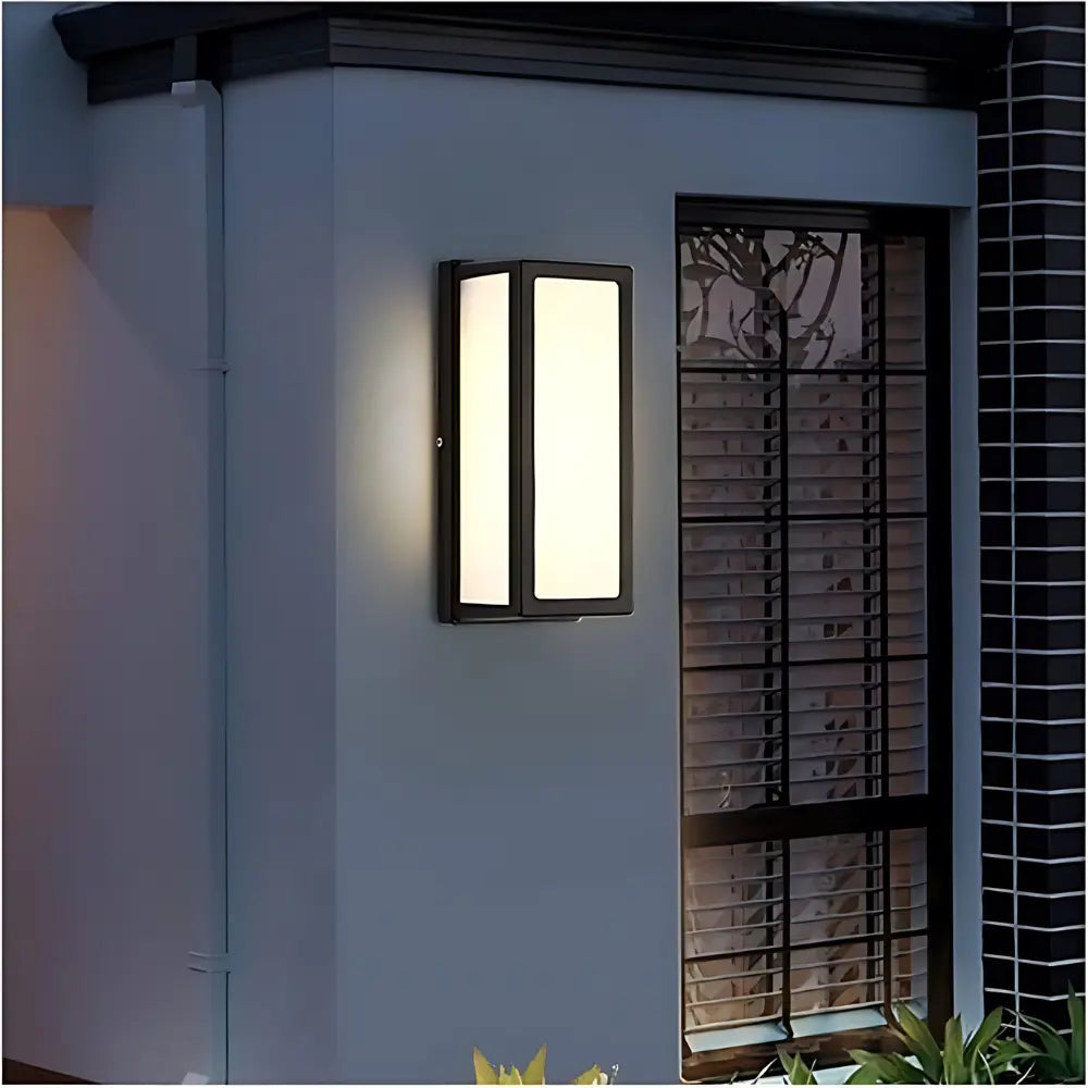 Modern Outdoor Wall Light Black Frame LED Sconce - Product example