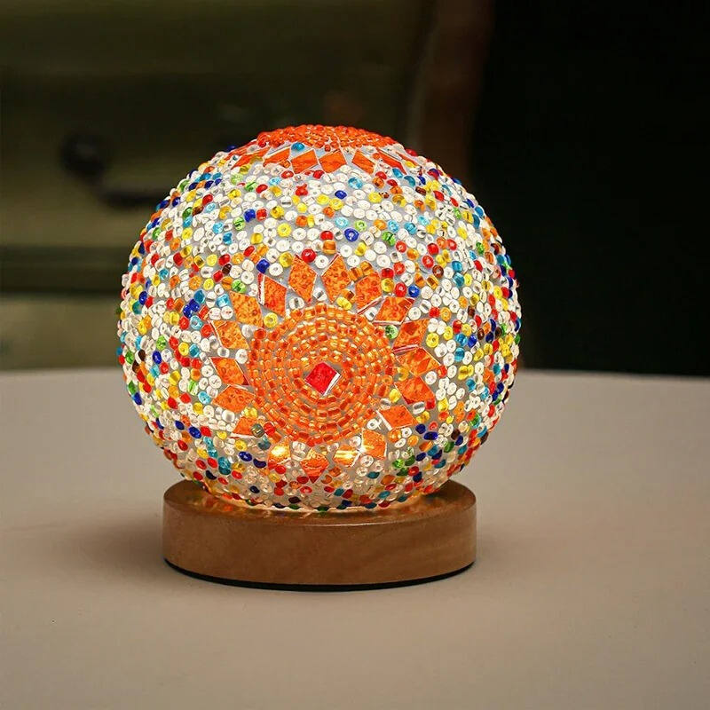 Mosaic Table Lamp  Turkish Glass Sphere Design - Product detail 6