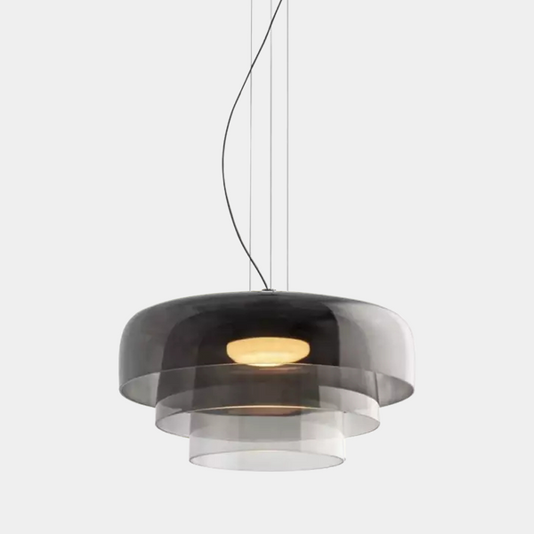 Nordic Glass Pendant Light Layered Green Shade Design - Product detail 4
