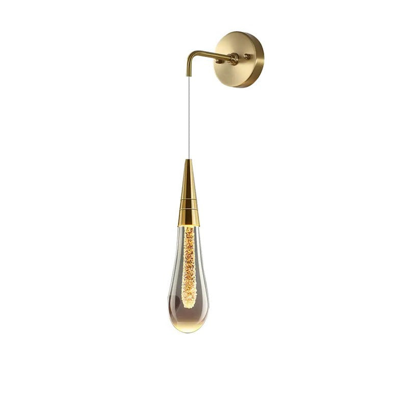 Modern Wall Sconce Glass Teardrop With Gold Accents - Product detail 4