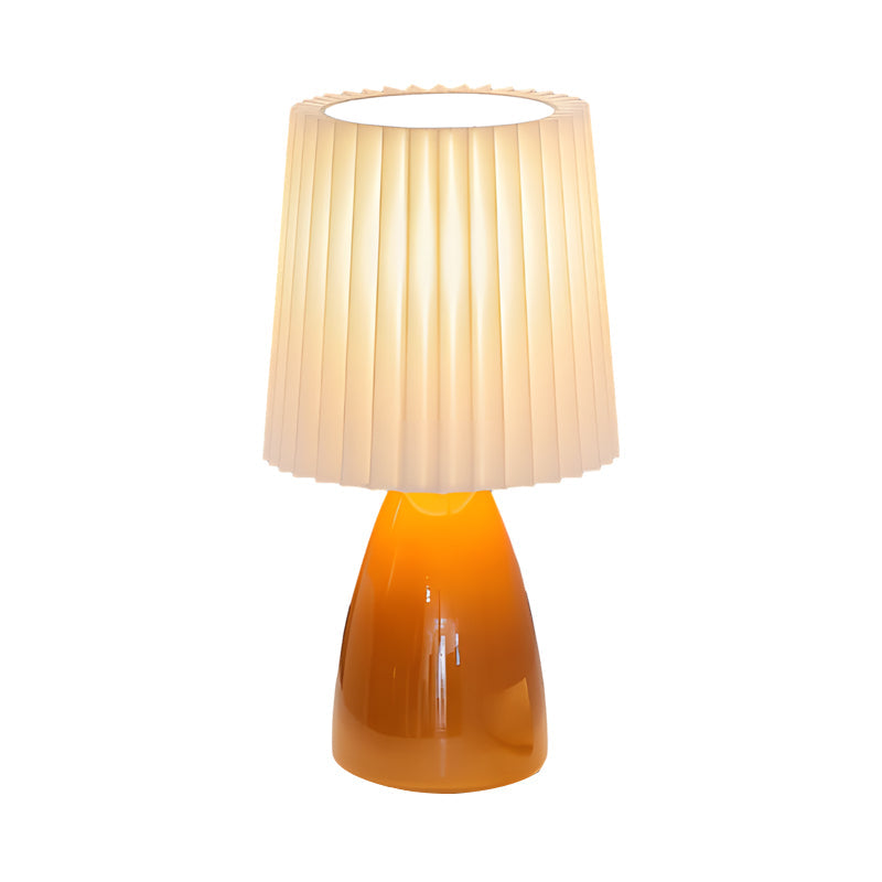 Modern Table Lamp Pleated Shade Glass Base - Product example