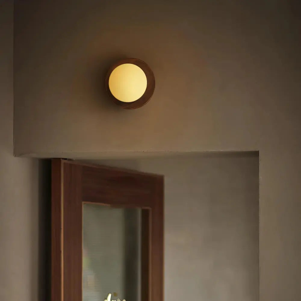 Modern Wall Light Scandinavian Wood Ring Design - Product example