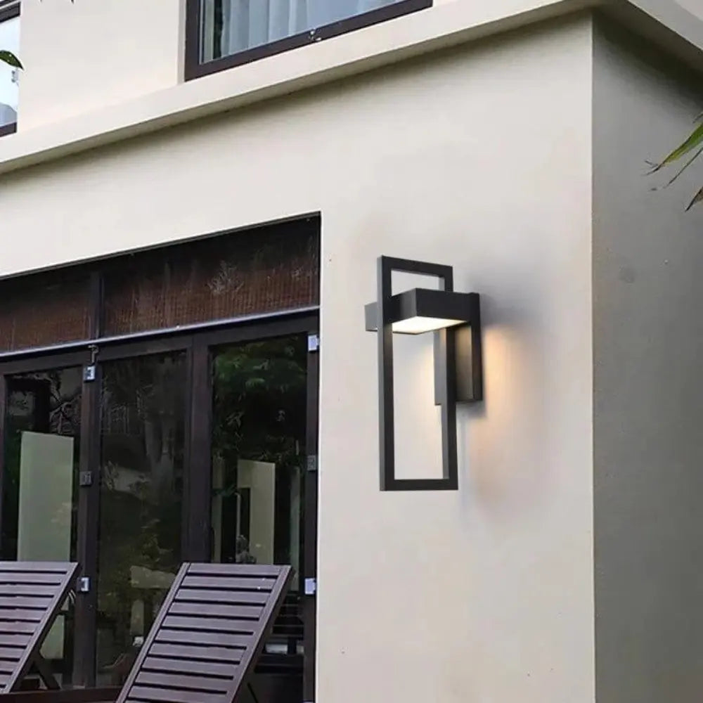 Modern Outdoor Wall Light Geometric LED Frame Design - Product example