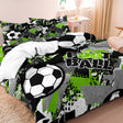 Football Duvet Cover Set  Soccer Pattern with Green Graffiti Design - Product detail 4