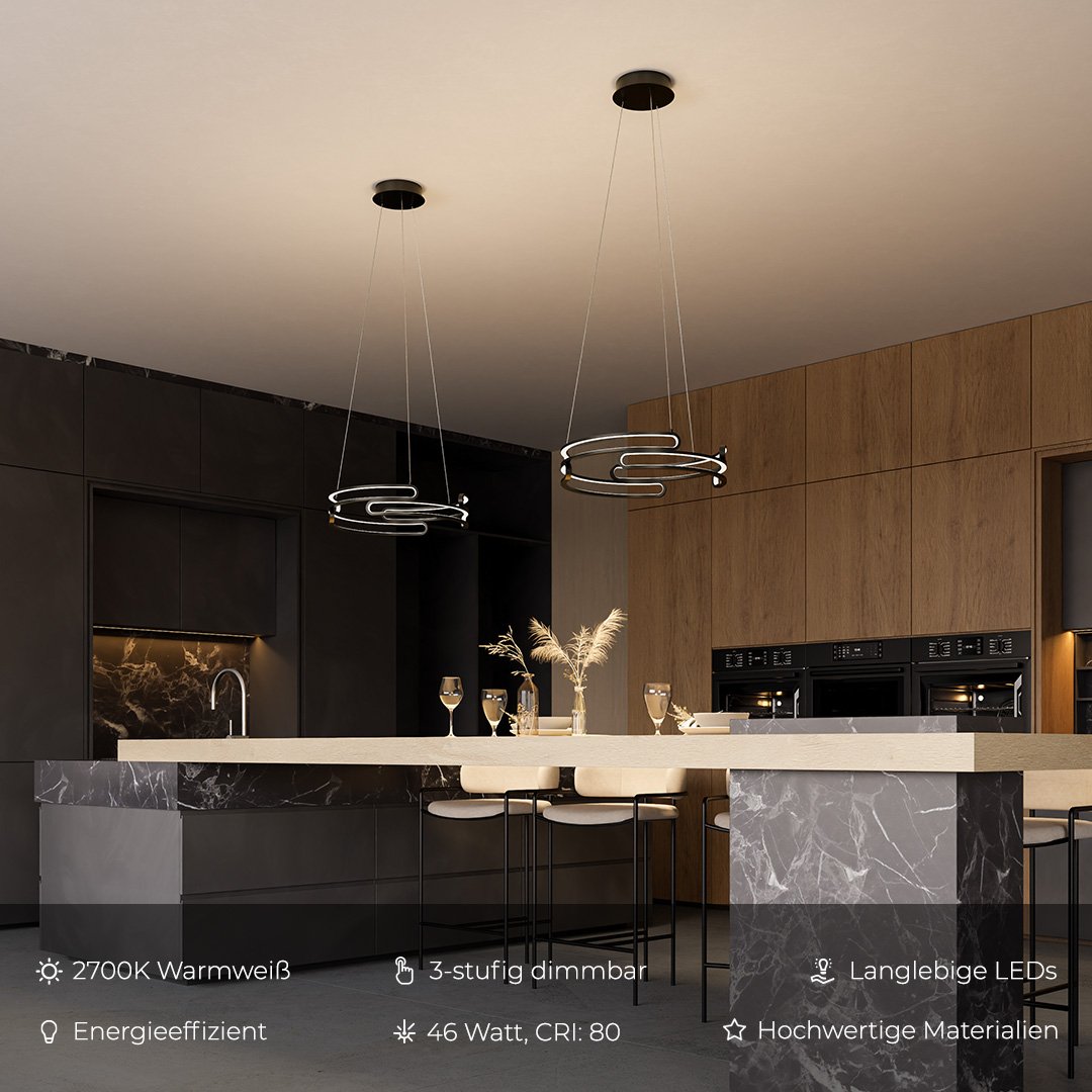 Modern LED Pendant Light  Circular Gold Metal Design - Product detail 9
