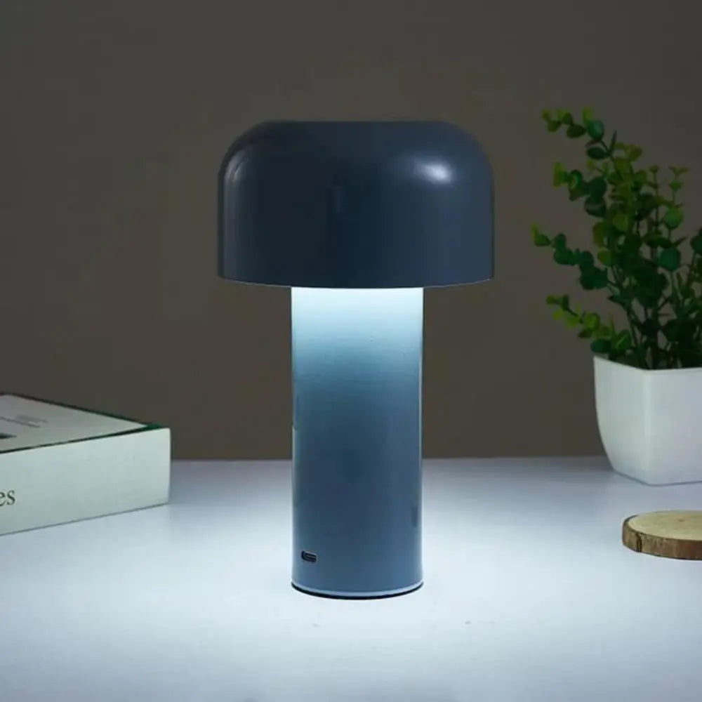 Modern Table Lamp Mushroom Shape Metal Design - Detailed view