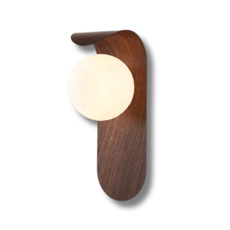 Modern Wood Wall Lamp  Natural Walnut Design - Detailed view