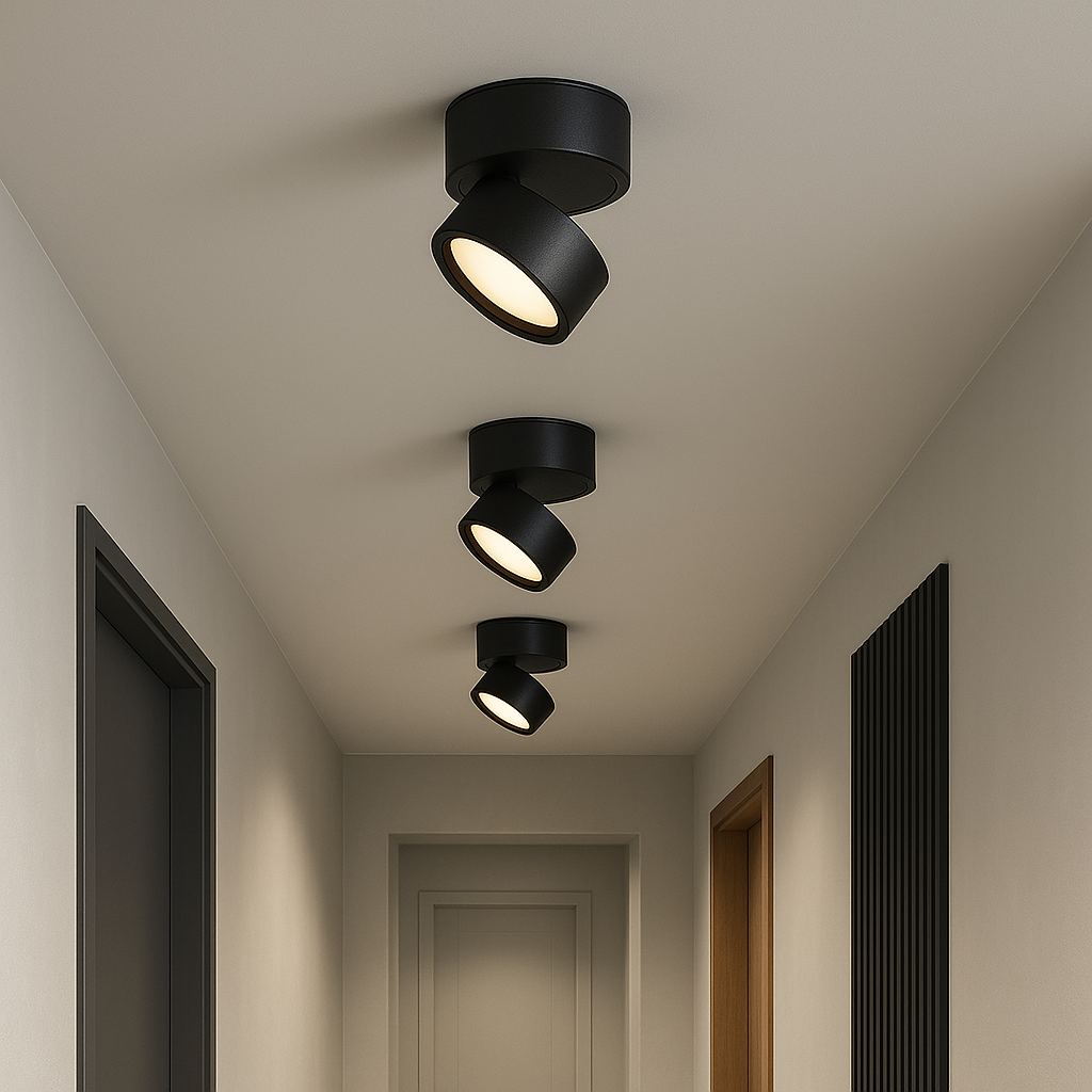 Modern Ceiling Spotlight Adjustable Black Surface Mount - Detailed view