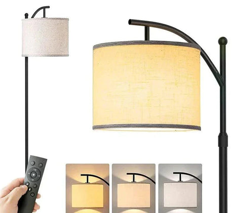 Modern Arc Floor Lamp  Adjustable Linen Shade - Product example