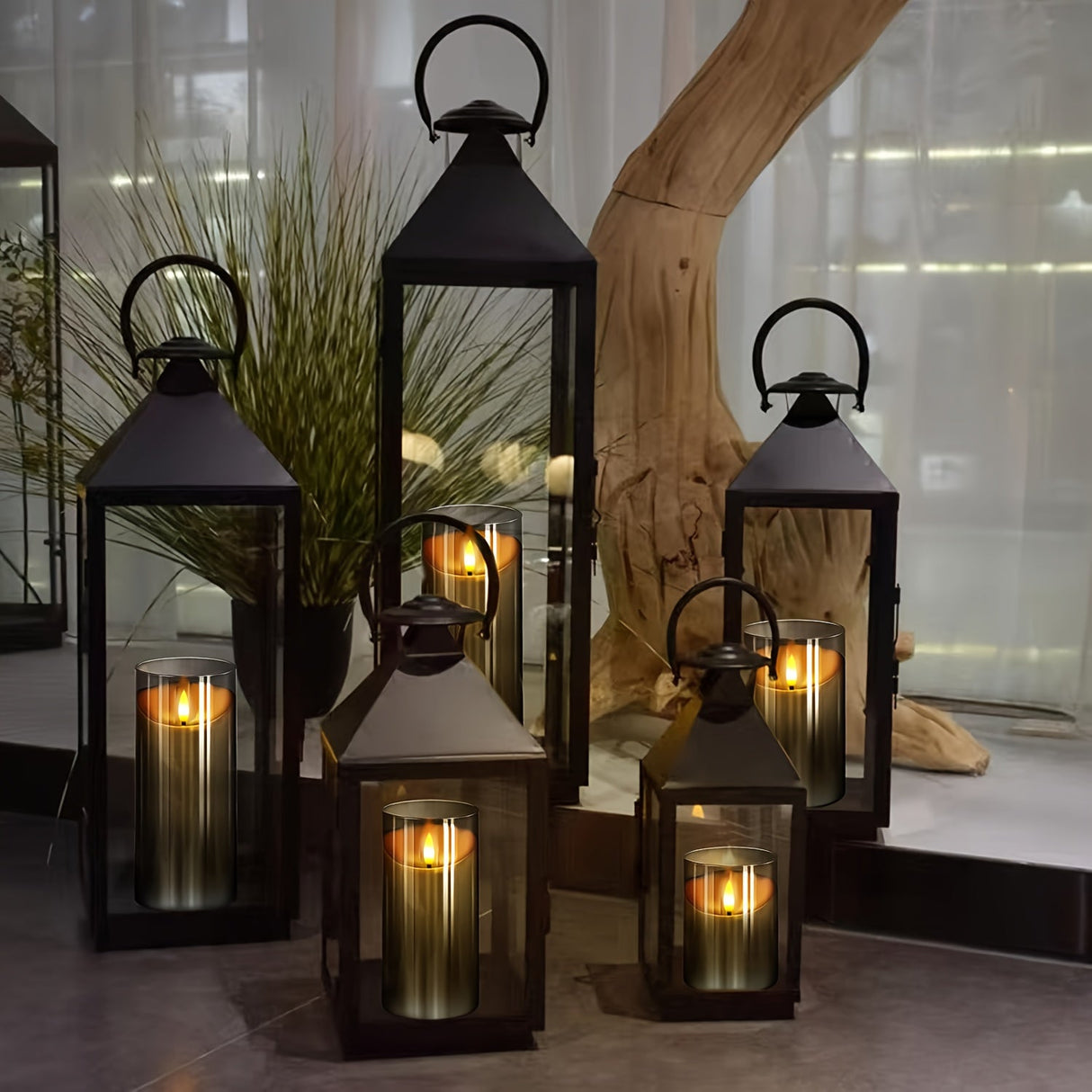 Remote Control LED Candles  Smoke Glass Set of 3 - Product detail 4