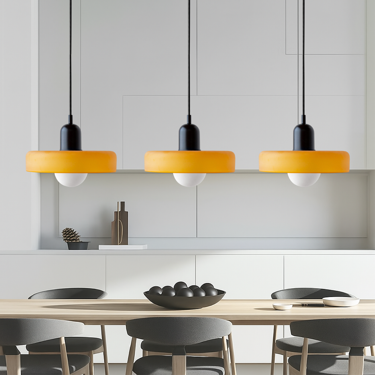 Modern Pendant Light Triple Glass Shade Bauhaus Design - Product detail 6