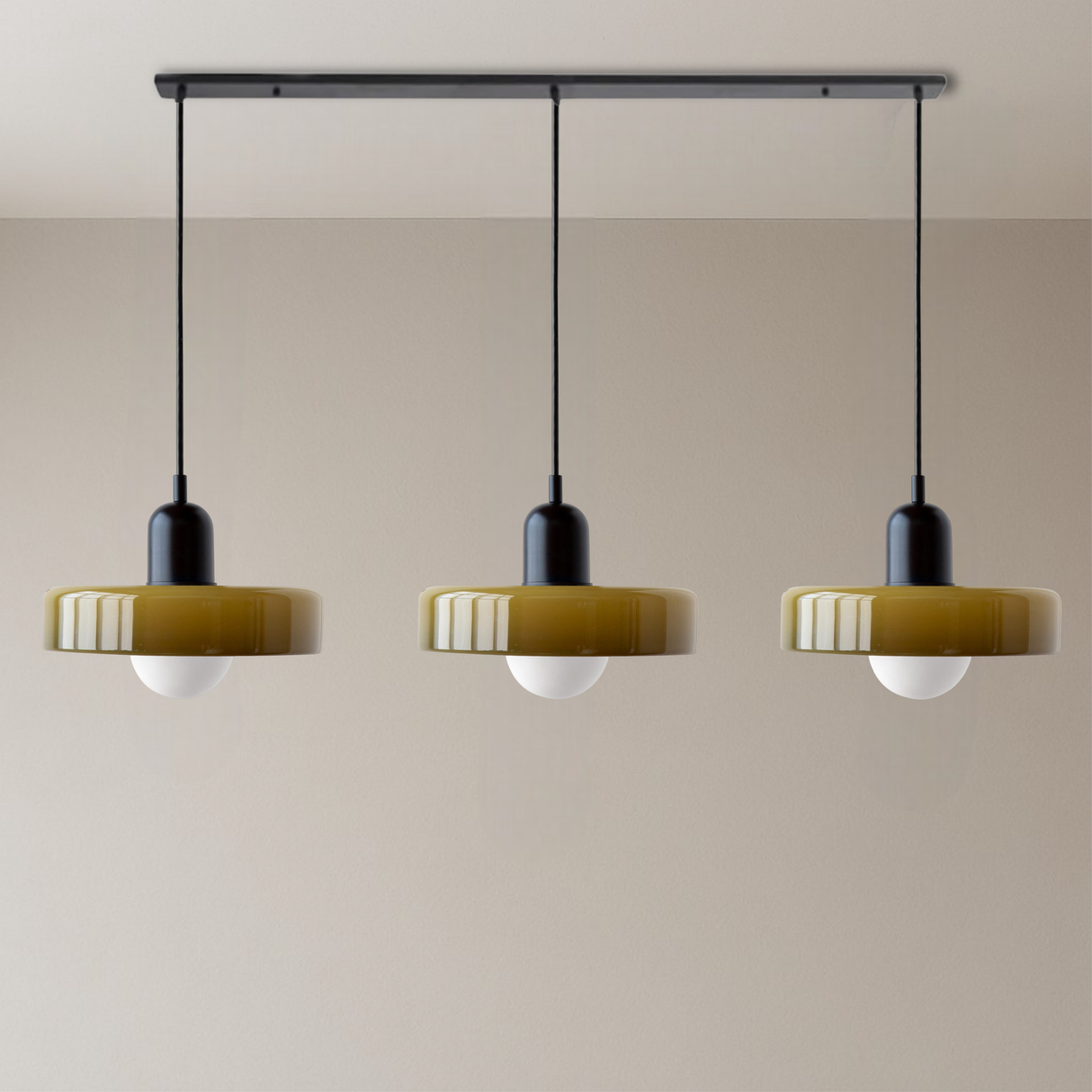 Modern Pendant Light Triple Glass Shade Bauhaus Design - Product detail 9