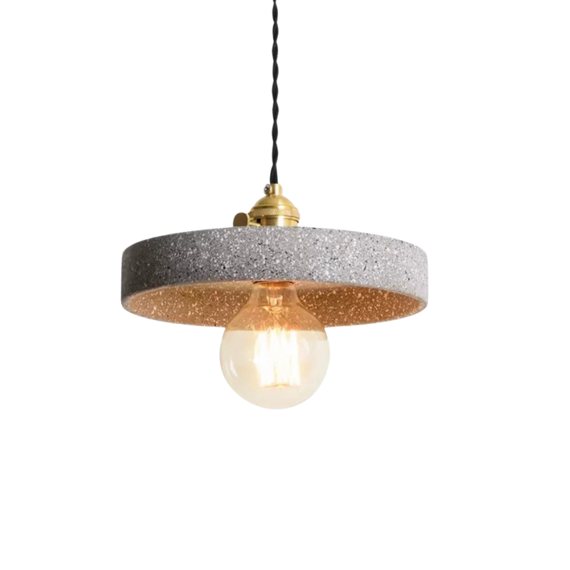 Industrial Cement Pendant Light Minimalist Gray Shade With Brass Fitting - Product detail 27