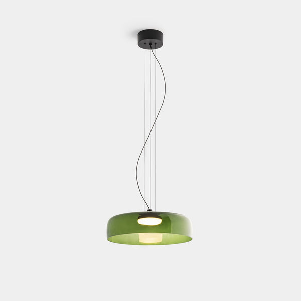 Nordic Glass Pendant Light Layered Green Shade Design - Product detail 9